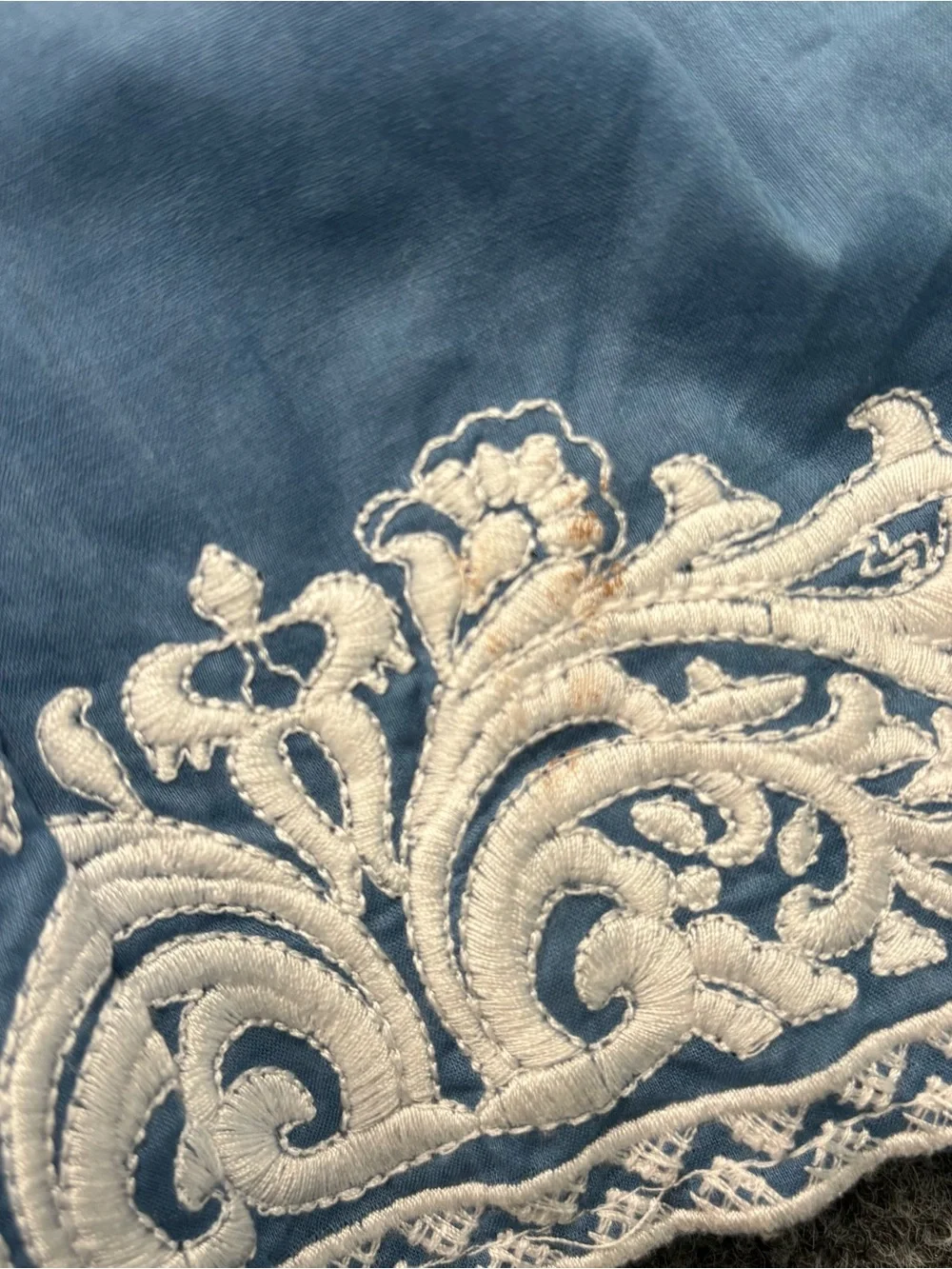 Michael Kors Light Blue Tunic Shirt with Cream Embroidery